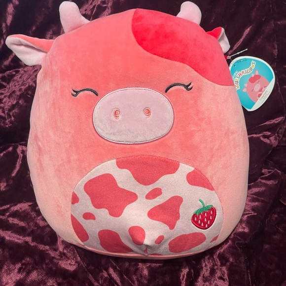 Valentine squishmallow 2021 baron in 2021 Squishmallows | Other | Calynda The Strawberry Cow Squishmallow | Poshmark